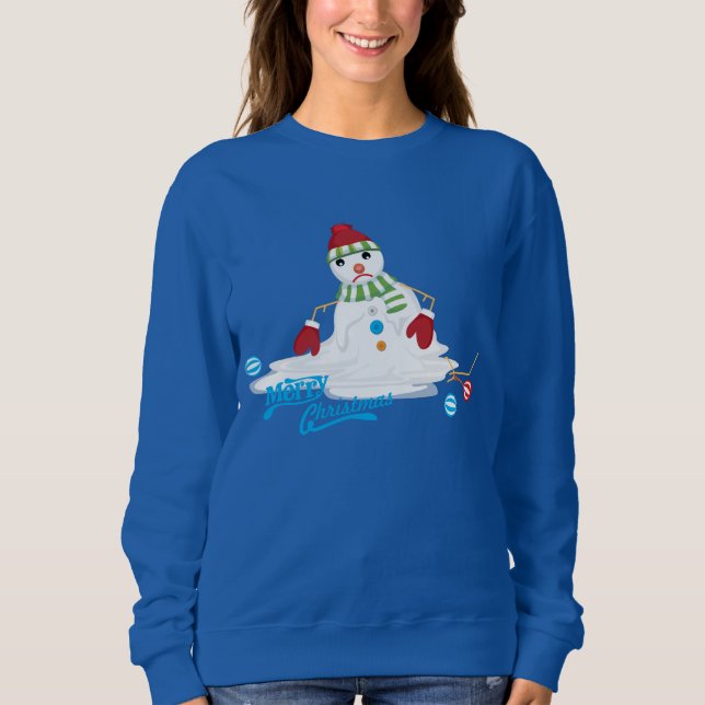merry xmas melting snowman sweatshirt (Front)