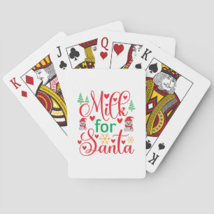Merry Xmas Milk For Santa Playing Cards