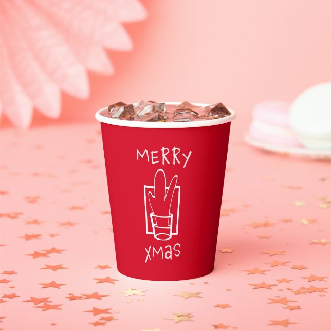 Merry Xmas Paper Cups (Insitu)