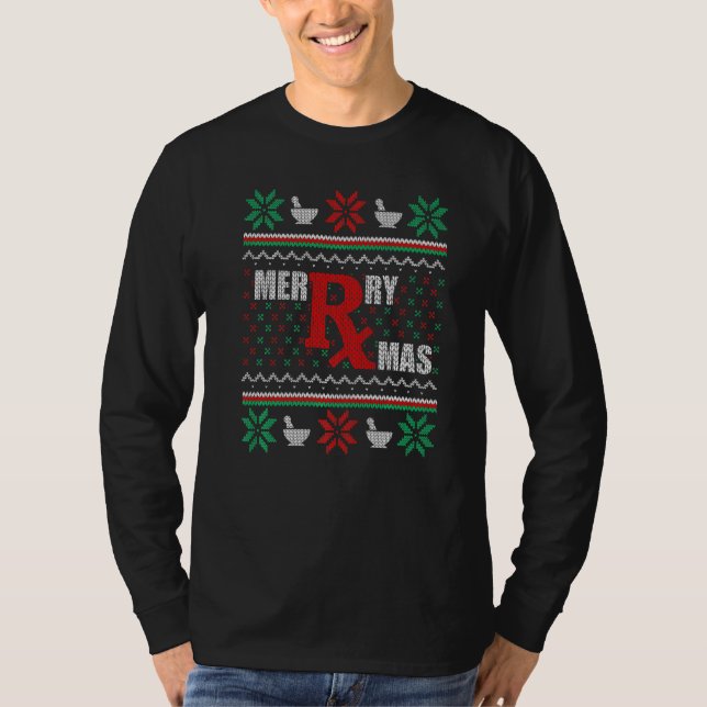 Merry Xmas Pharmacist Ugly Christmas Sweater Pharm (Front)