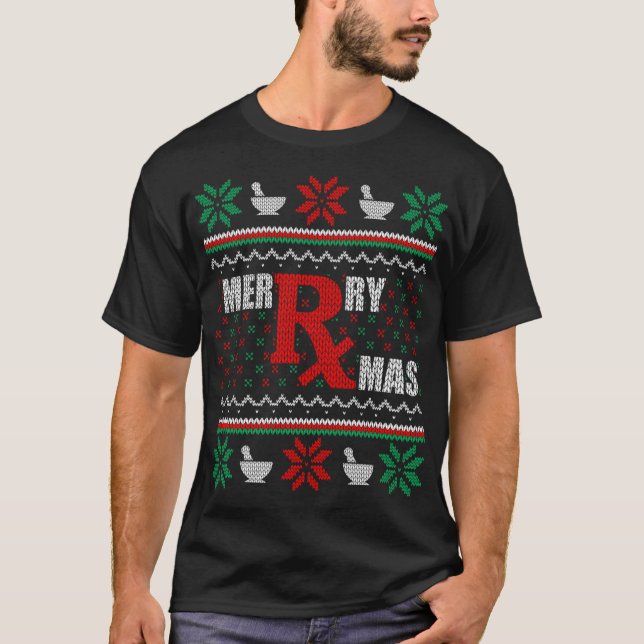 Merry Xmas Pharmacist Ugly Christmas Sweater Pharm (Front)