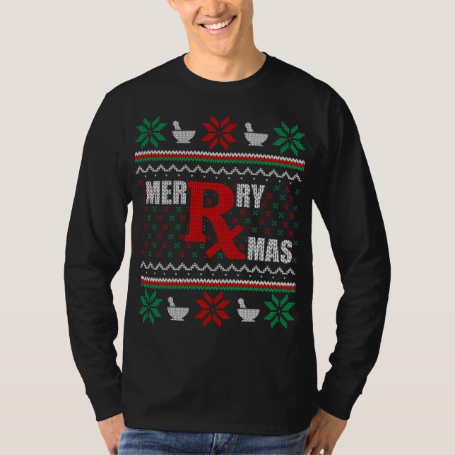 Merry Xmas Pharmacist Ugly Christmas Sweater Pharm (Front)