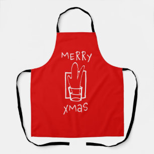 Merry Xmas Red Apron
