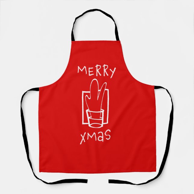 Merry Xmas Red Apron (Front)
