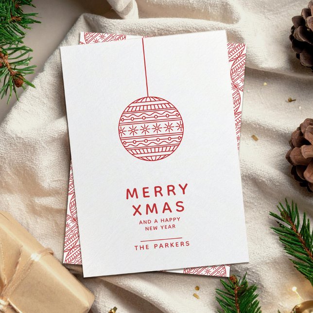 Merry Xmas Red Christmas Ball Invitation (Creator Uploaded)