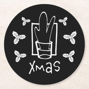 Merry Xmas Round Paper Coaster
