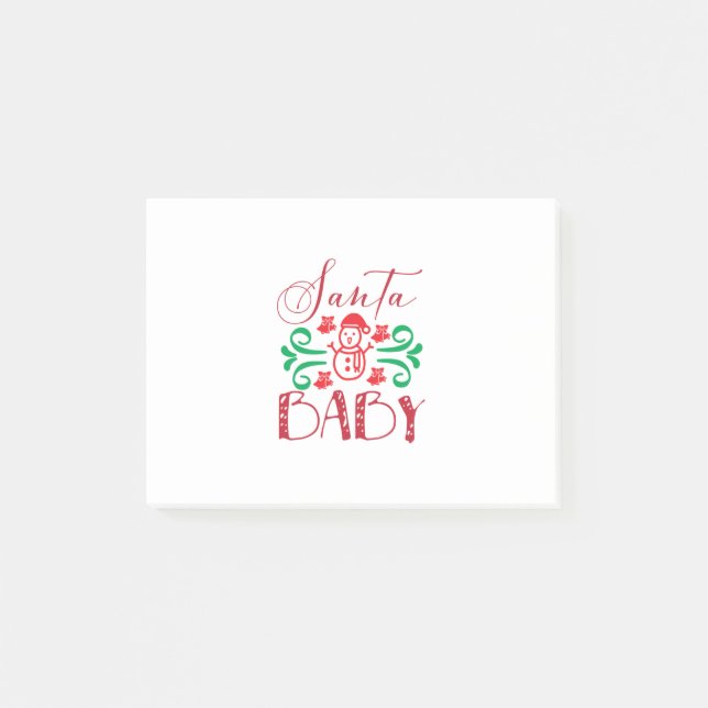 Merry Xmas Santa Baby Post-it Notes (Front)