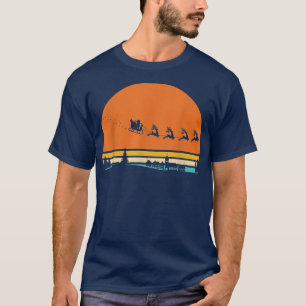 Merry Xmas Santa Reindeer Sleigh Retro Christmas S T-Shirt