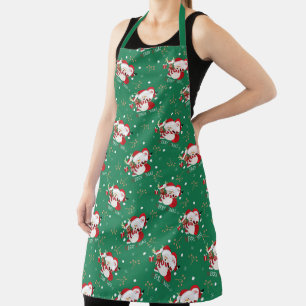 Merry Xmas, Santa, Snowmen and Rudolph  Apron