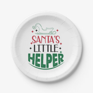 Merry Xmas Santas Little Helper Paper Plate