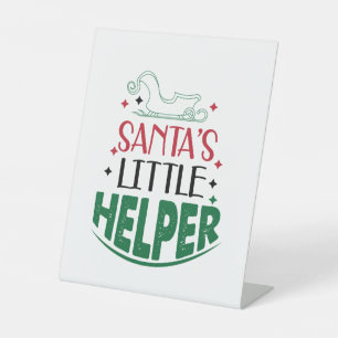 Merry Xmas Santas Little Helper Pedestal Sign