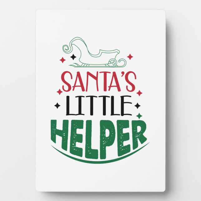 Merry Xmas Santas Little Helper Plaque (Front)