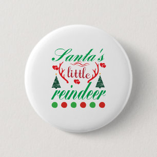 Merry Xmas Santas Little Reindeer 6 Cm Round Badge