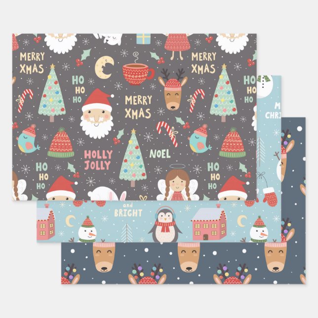 Merry Xmas Set Wrapping Paper Sheet (Set)