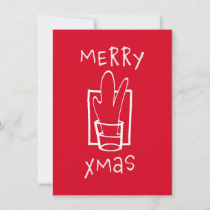 Merry Xmas Shot Glass Holiday Card