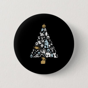 Merry Xmas The Nightmare Christmas Tree 6 Cm Round Badge