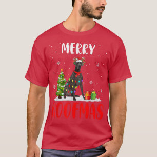 Merry Xmas Woofmas Santa Reindeer Great Dane Dog T-Shirt