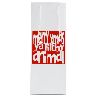 Merry Xmas Ya Filthy Animal Xmas Wine Tote Bag