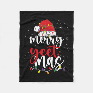 Merry Yeetmas Funny Merry Yeet Mas Christmas Slang Fleece Blanket