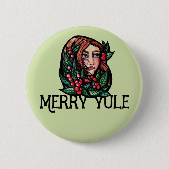 Merry Yule                                         6 Cm Round Badge (Front)