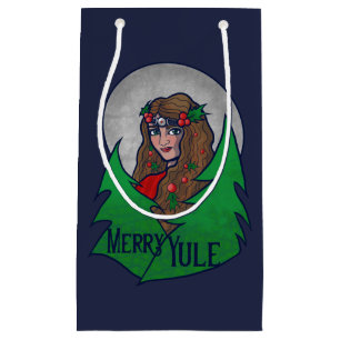 Merry Yule Goddess Art Pagan and Wiccan Yule Small Gift Bag
