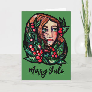Merry Yule Pagan Holiday Blessings                 Card