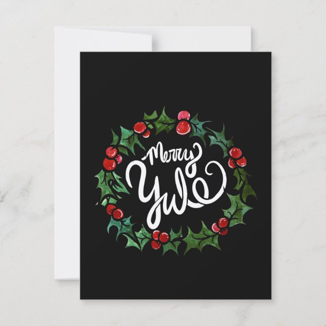 Merry Yule Pagan Holidays Wiccan Blessed Yule  Invitation (Front)