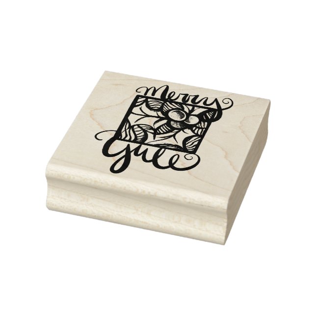 Merry Yule                                         Rubber Stamp (Stamp)