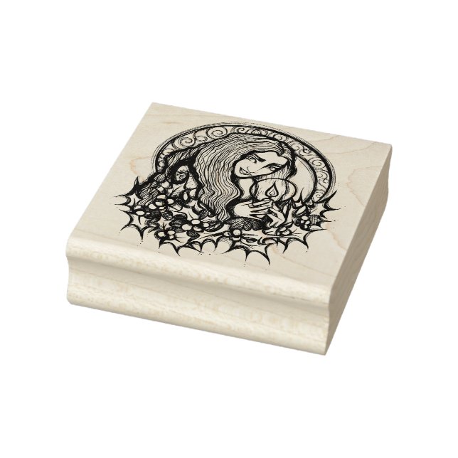 Merry Yule Witch Rubber Stamp (Stamp)
