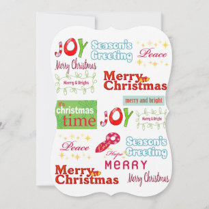 MerryChristmas Seasons Greeting Flat Greeting Card