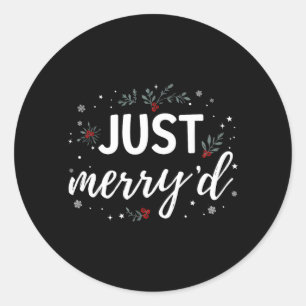 Merryd Matching Christmas Wedding Party Married Classic Round Sticker