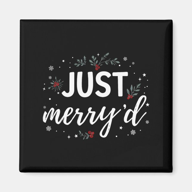 Merryd Matching Christmas Wedding Party Married Magnet (Front)