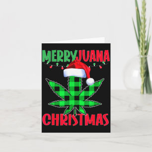 Merryjuana Weed Leaf Funny Christmas Pajama X-mas Card