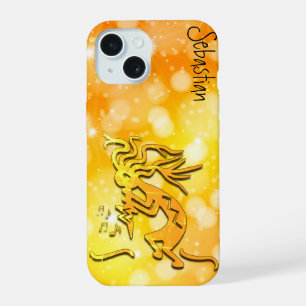 Merrymaker Kokopelli Musical Notes Custom Name iPhone 15 Case