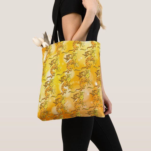 Merrymaker Kokopelli Musical Notes Tote Bag (Close Up)