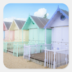 Mersea Island Beach Huts Square Sticker