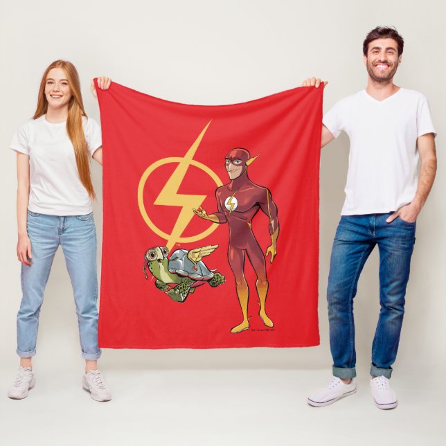 Merton & The Flash Fleece Blanket (In Situ)