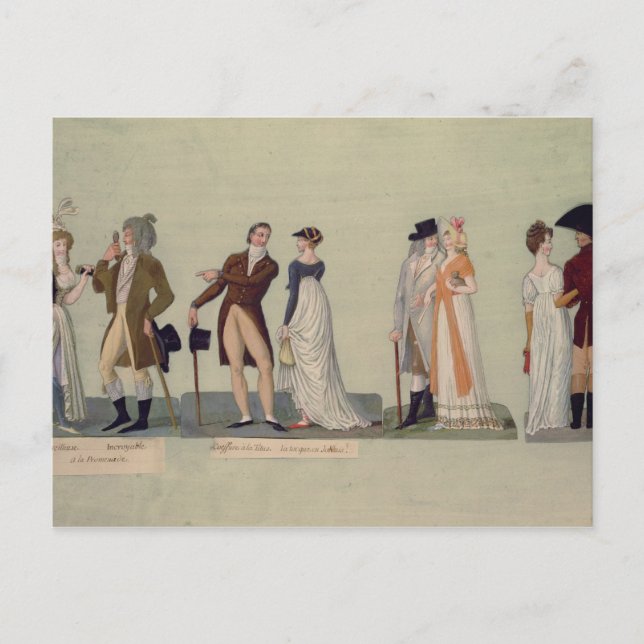 Merveilleuse...Incroyable promenading Postcard (Front)