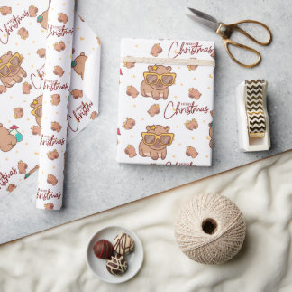 Mery Christmas Capybara  Wrapping Paper