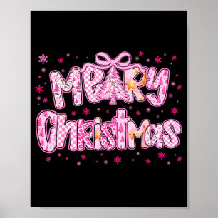 Mery Christmas Cute Nk Coquette Pajamas Xmas Women Poster