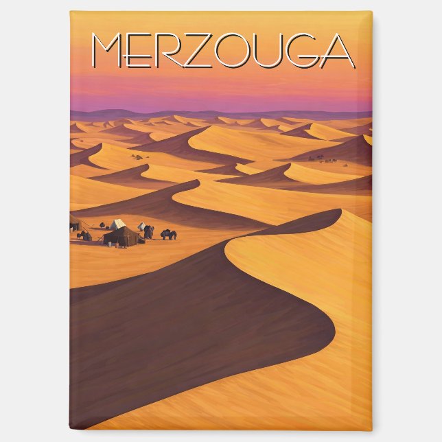 Merzouga Morocco Desert Travel Magnet (Front)