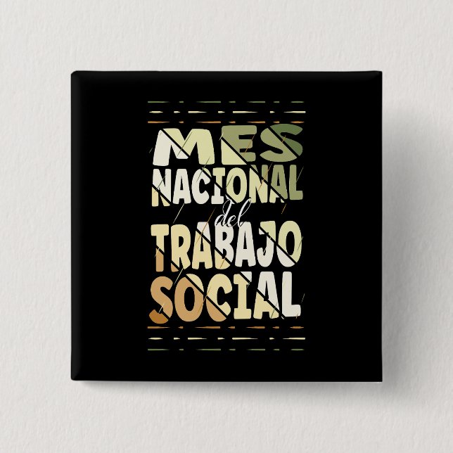 Mes Nacional del Trabajo Social Button (Front)