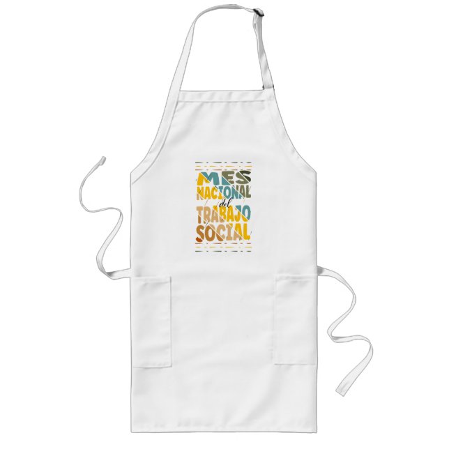 Mes Nacional Trabajo Social, Spanish Typography Long Apron (Front)