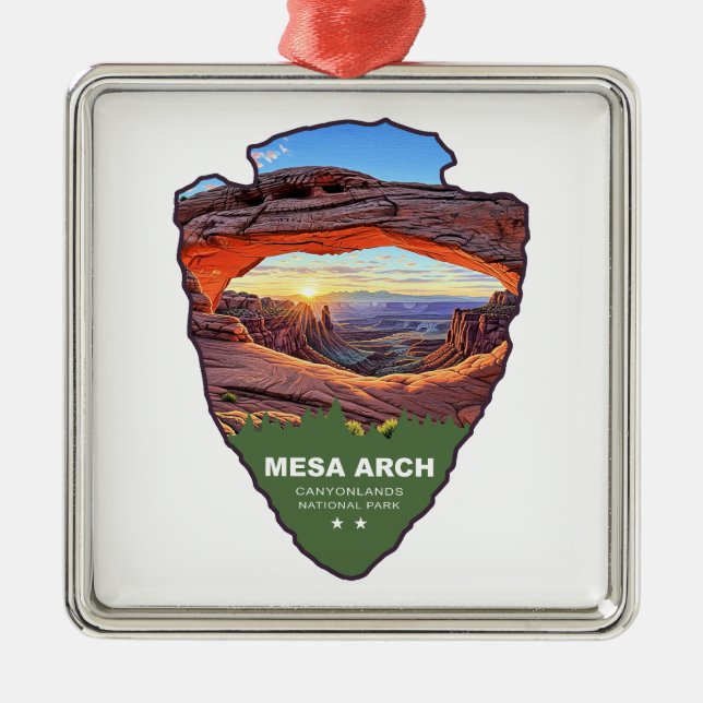 Mesa Arch Canyonlands National Park Arrowhead Metal Tree Decoration (Front)