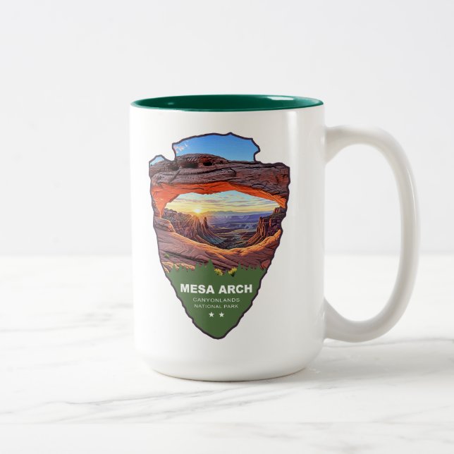 Mesa Arch Canyonlands National Park Arrowhead Two-Tone Coffee Mug (Right)