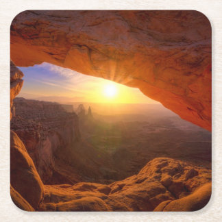 Mesa Arch, Canyonlands National Park Square Paper Coaster