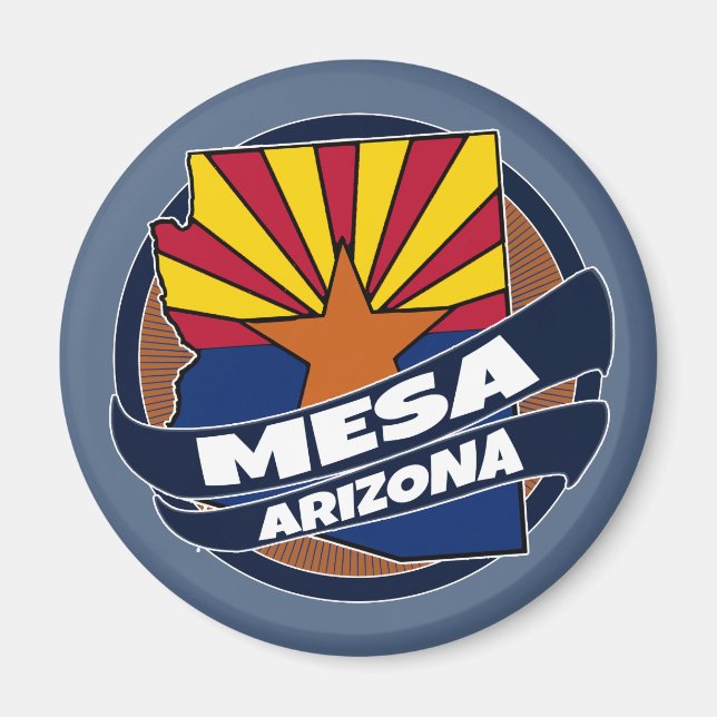 Mesa Arizona flag burst magnet (Front)