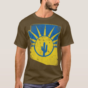 Mesa Arizona Flag Map Vintage Fade T-Shirt