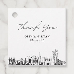 Mesa Arizona Landmarks Wedding Favour Tag