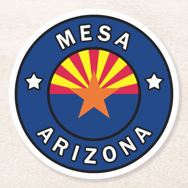 Mesa Arizona Round Paper Coaster (Front)